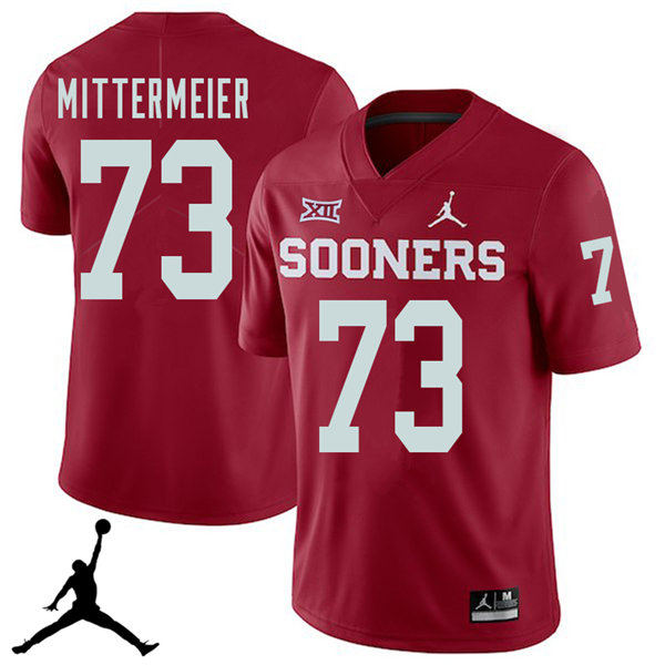 Jordan Brand Men #73 Quinn Mittermeier Oklahoma Sooners 2018 College Football Jerseys Sale-Crimson - Click Image to Close